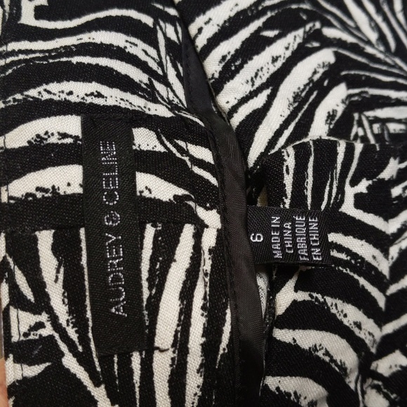 audrey & celine linen rayon blend palm print shorts size 6 - Picture 3 of 10